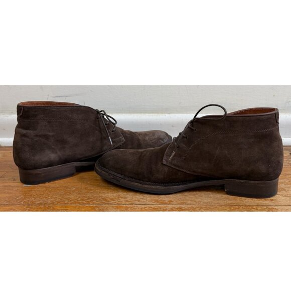 John Varvatos Boots Mens Size 11.5 Brown Suede Shoes Handmade in Portugal Chukka main image 4